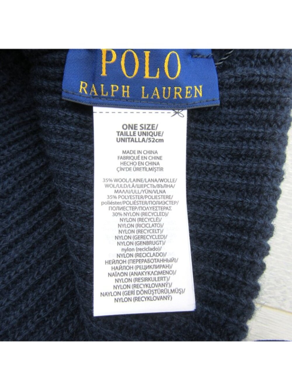 Polo Ralph Lauren RL Varsity Team Tiger Skull Beanie Cap One Size Fit Navy NWOT - Picture 6 of 6